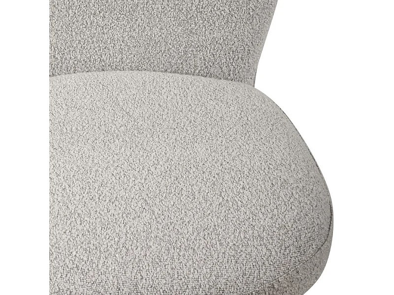 Lot de 2 chaises rotatives 180° en tissu gris et métal noir - JULIEN