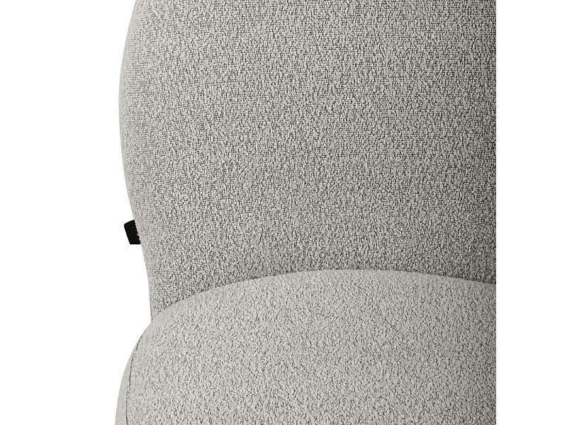 Lot de 2 chaises rotatives 180° en tissu gris et métal noir - JULIEN