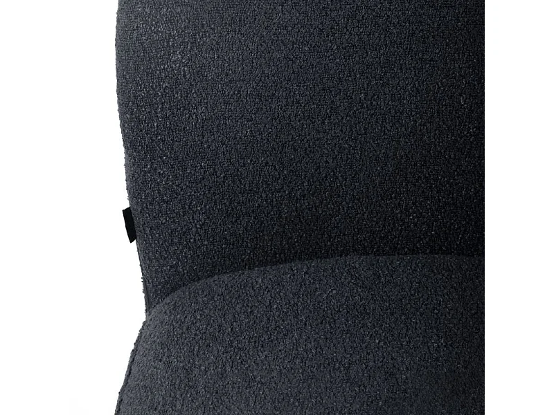 Lot de 2 chaises rotatives 180° en tissu noir et métal noir - JULIEN