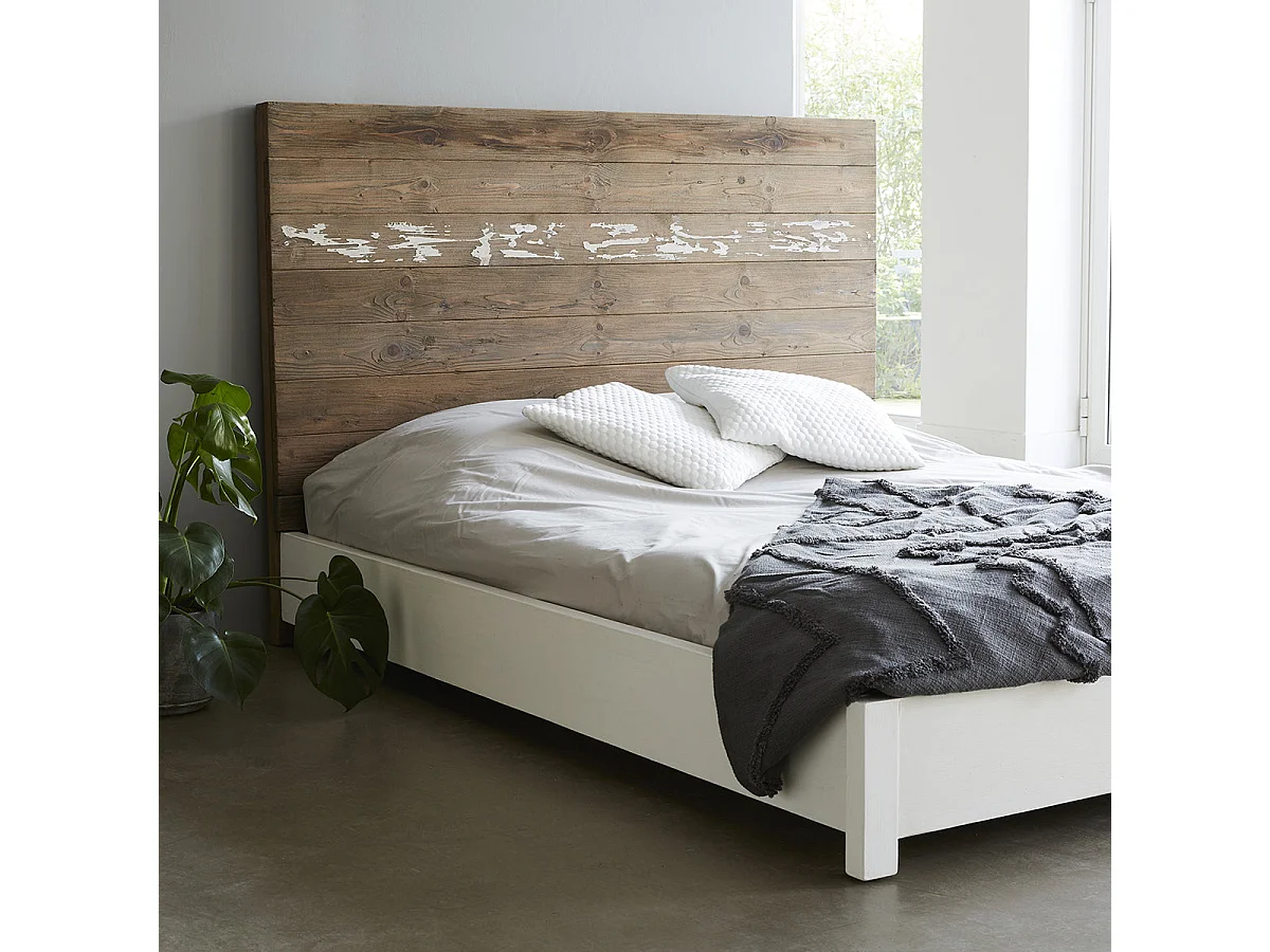 Lit en bois recyclé massif 160 cm