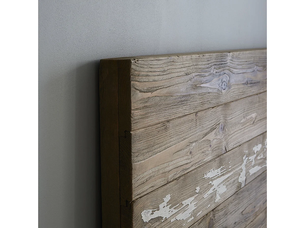 Cama de pino macizo reciclado 160 cm con somier