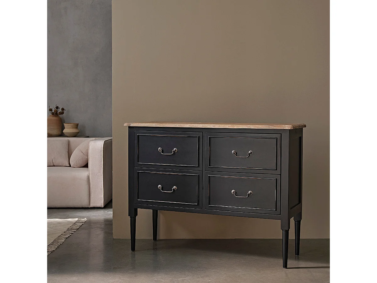 Cómoda de madera de caoba maciza de 120 cm