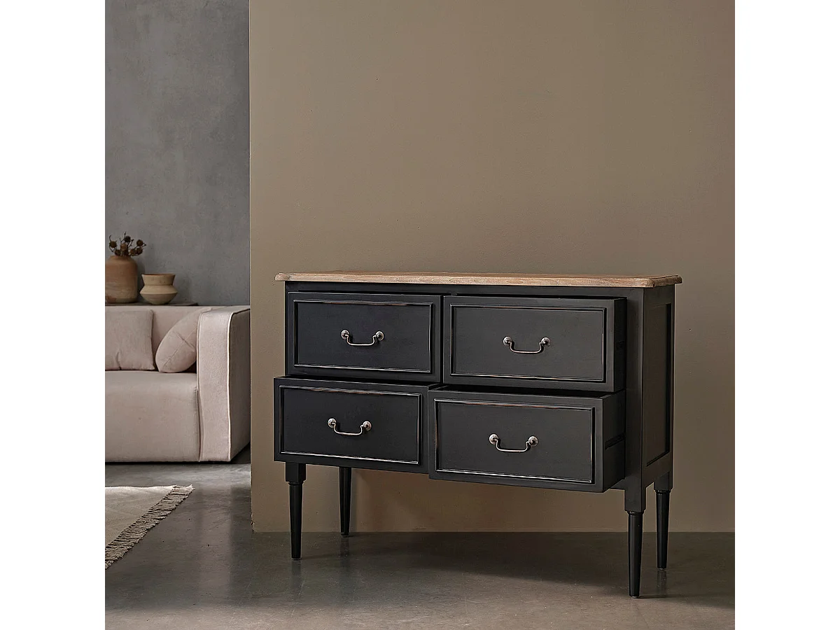 Cómoda de madera de caoba maciza de 120 cm