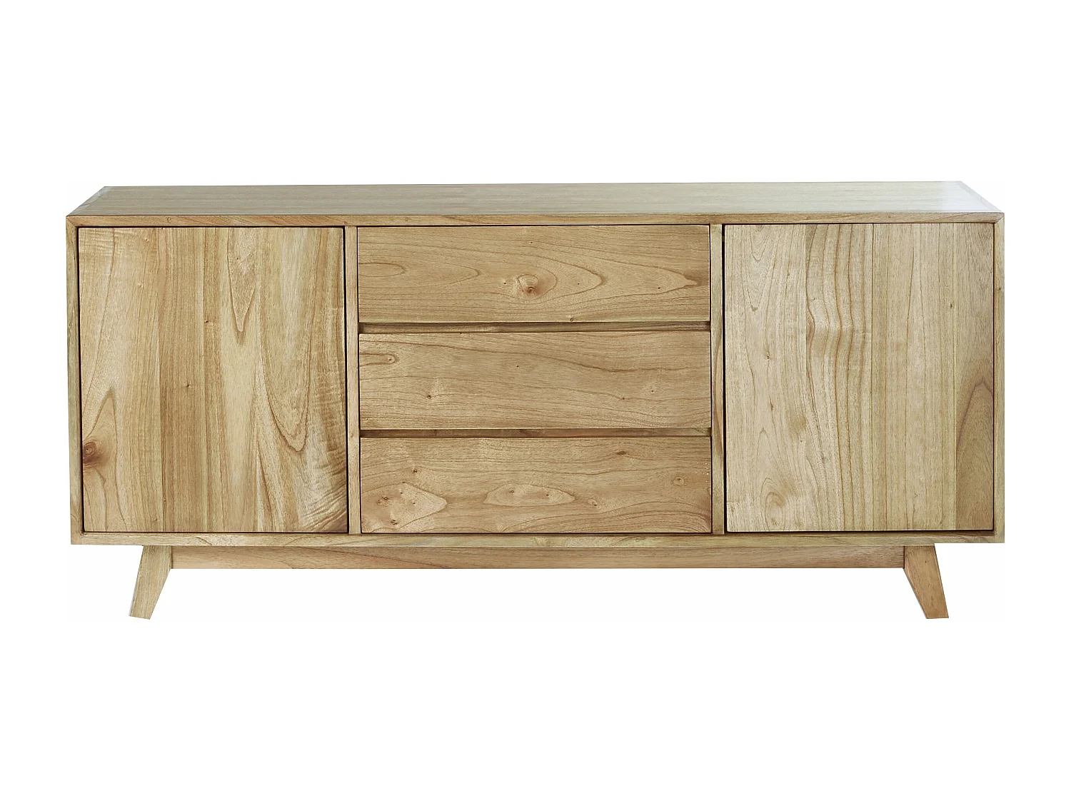Commode en bois de mindi 3 tiroirs 2 portes 160