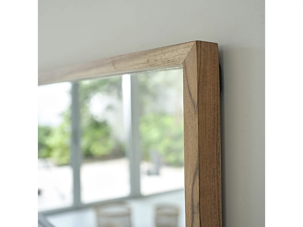 Specchio rettangolare in legno massello di acacia