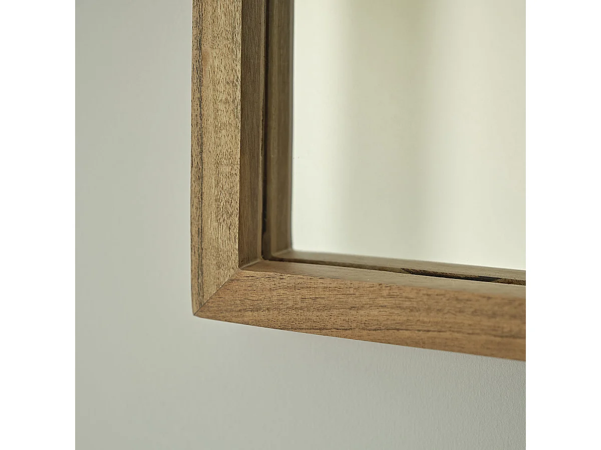 Specchio rettangolare in legno massello di acacia