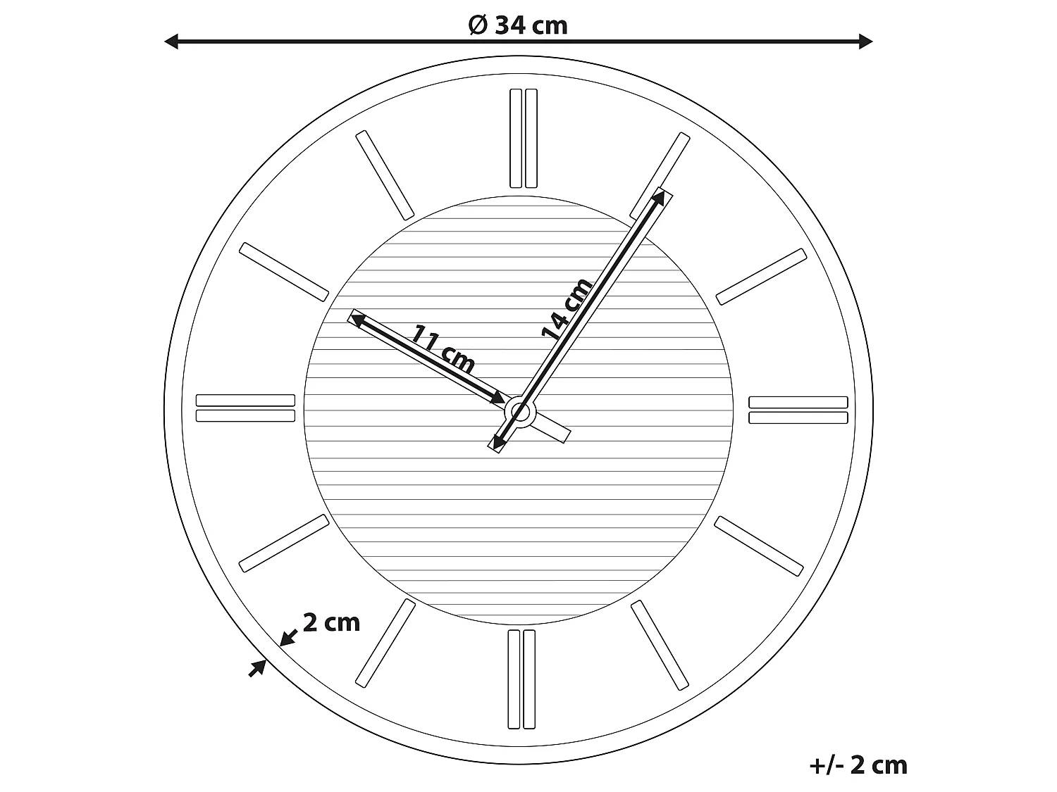 Horloge murale DAROCA 34 cm Noir