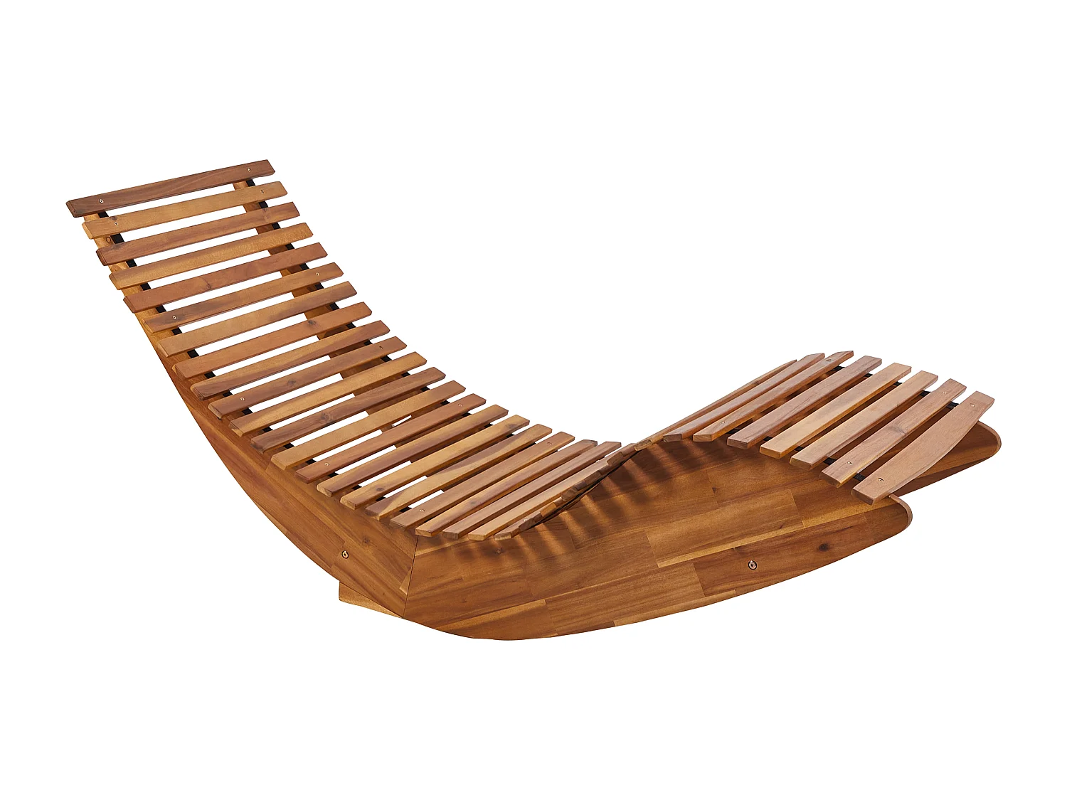 Beliani Gartenliege aus Akazienholz, rustikales Design, hochwertiges und witterungsbeständiges Material, pflegeleicht.