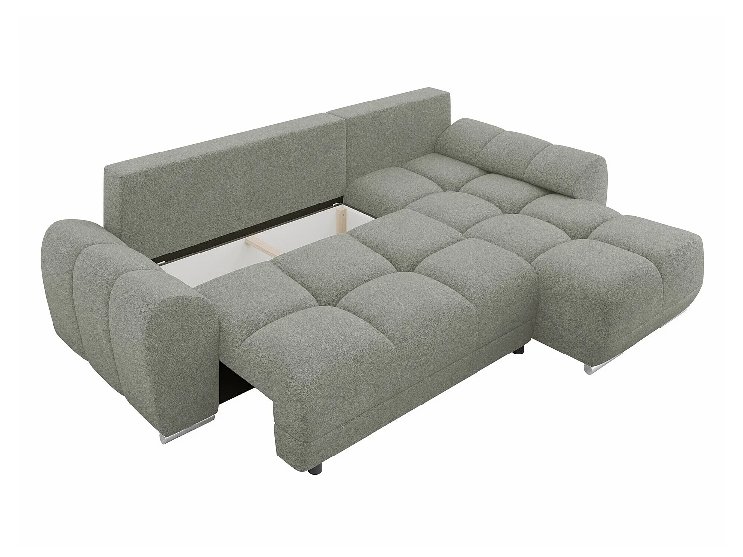 Canapé d'angle convertible 3 places en tissu jaune CAMDEN