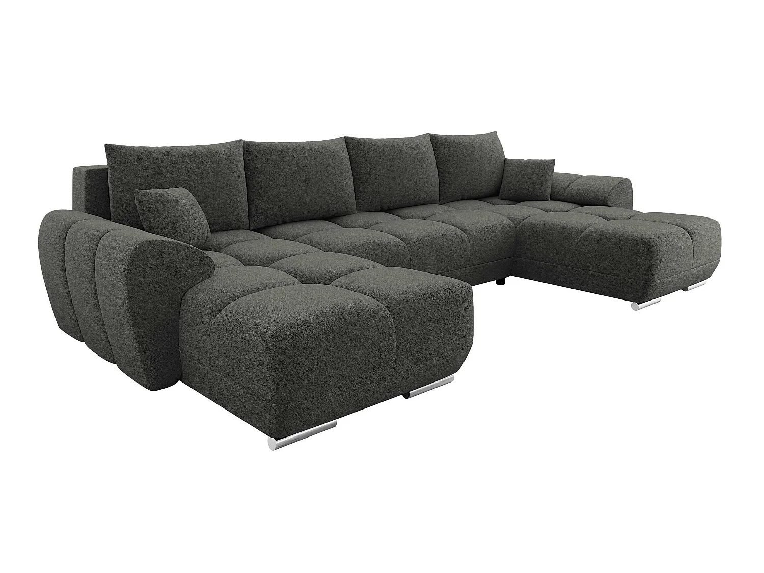 Canapé d'angle Signis I, Gris foncé, Fonction de couchage, 36x18x9cm