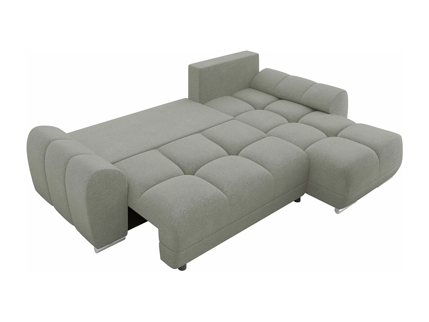 Sofá rinconero Camden 100, Gris, Función de descanso, Almacenaje, 291x183x85cm