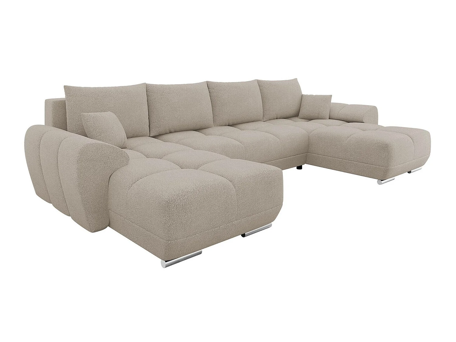 Canapé d'angle convertible 3 places en tissu brun CAMDEN