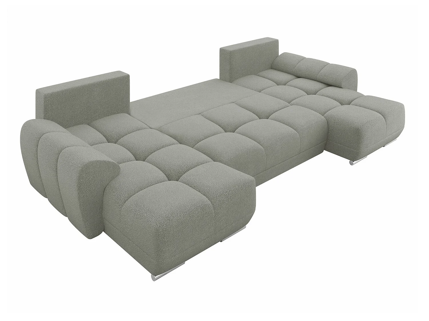 Canapé d'angle convertible 3 places en tissu brun CAMDEN