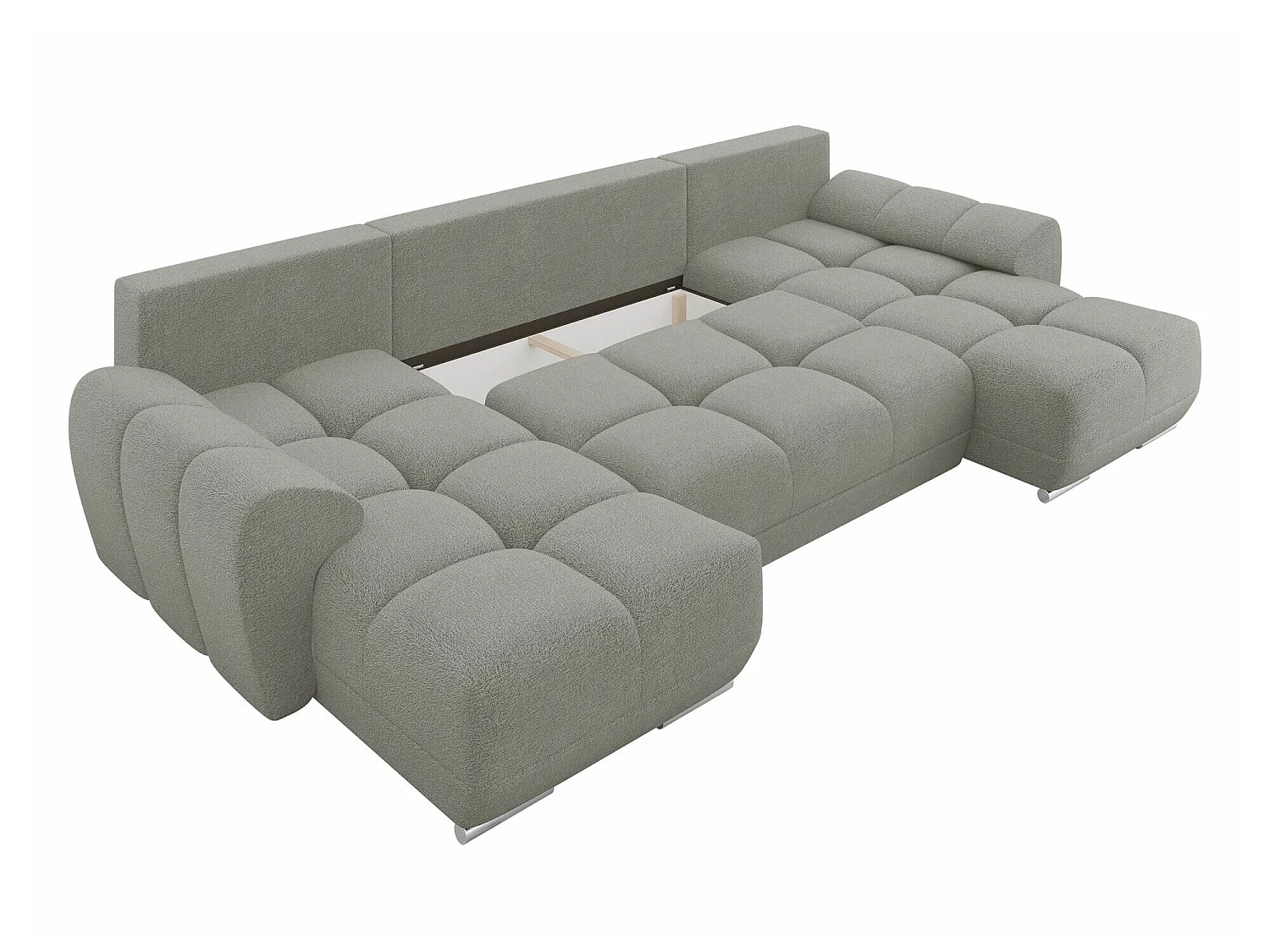 Canapé d'angle convertible 3 places en tissu brun CAMDEN