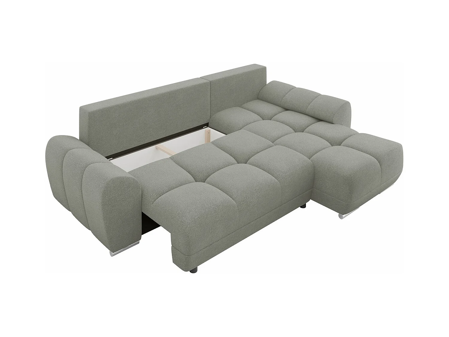 Sofá de canto Camden 100, Castanho claro, Funcionalidade de dormir