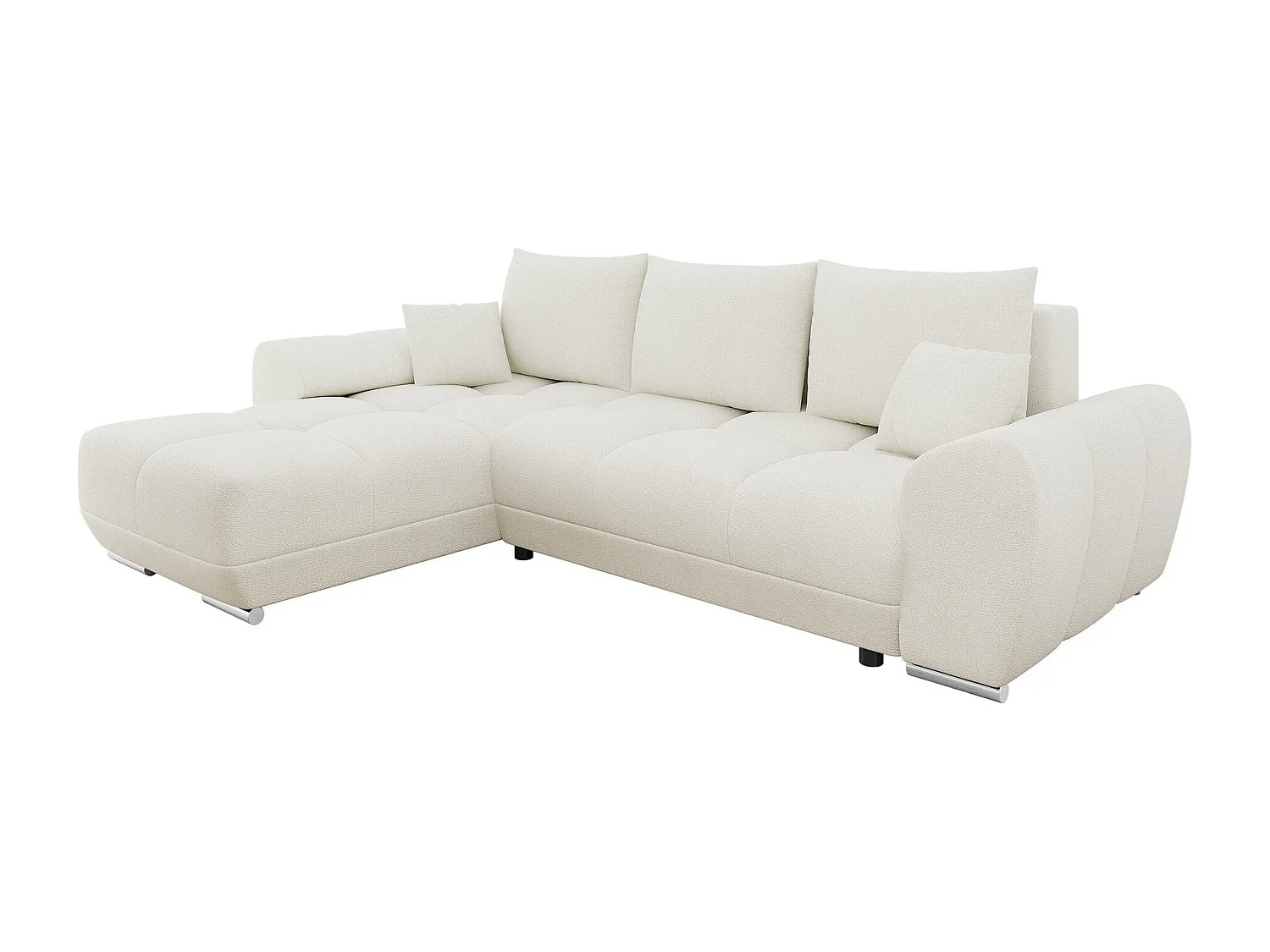 Sofá de canto Camden 100, Castanho claro, Funcionalidade de dormir