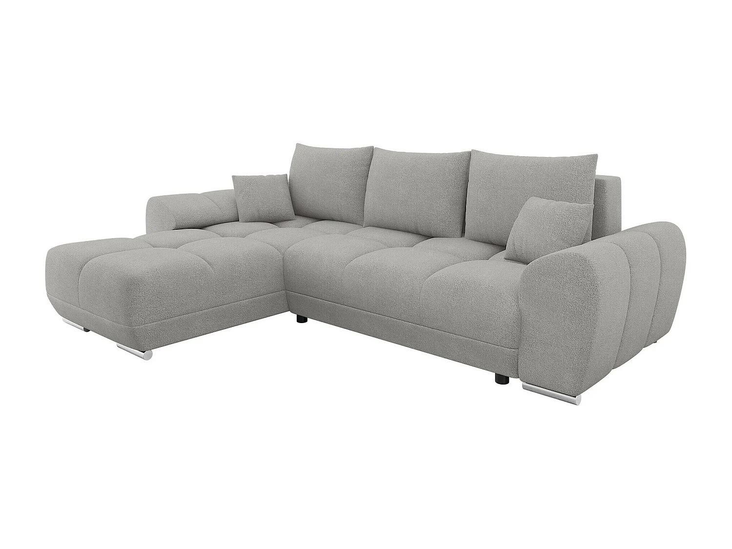 Sofá rinconero Camden 100, Gris, Función de descanso, Almacenaje, 291x183x85cm