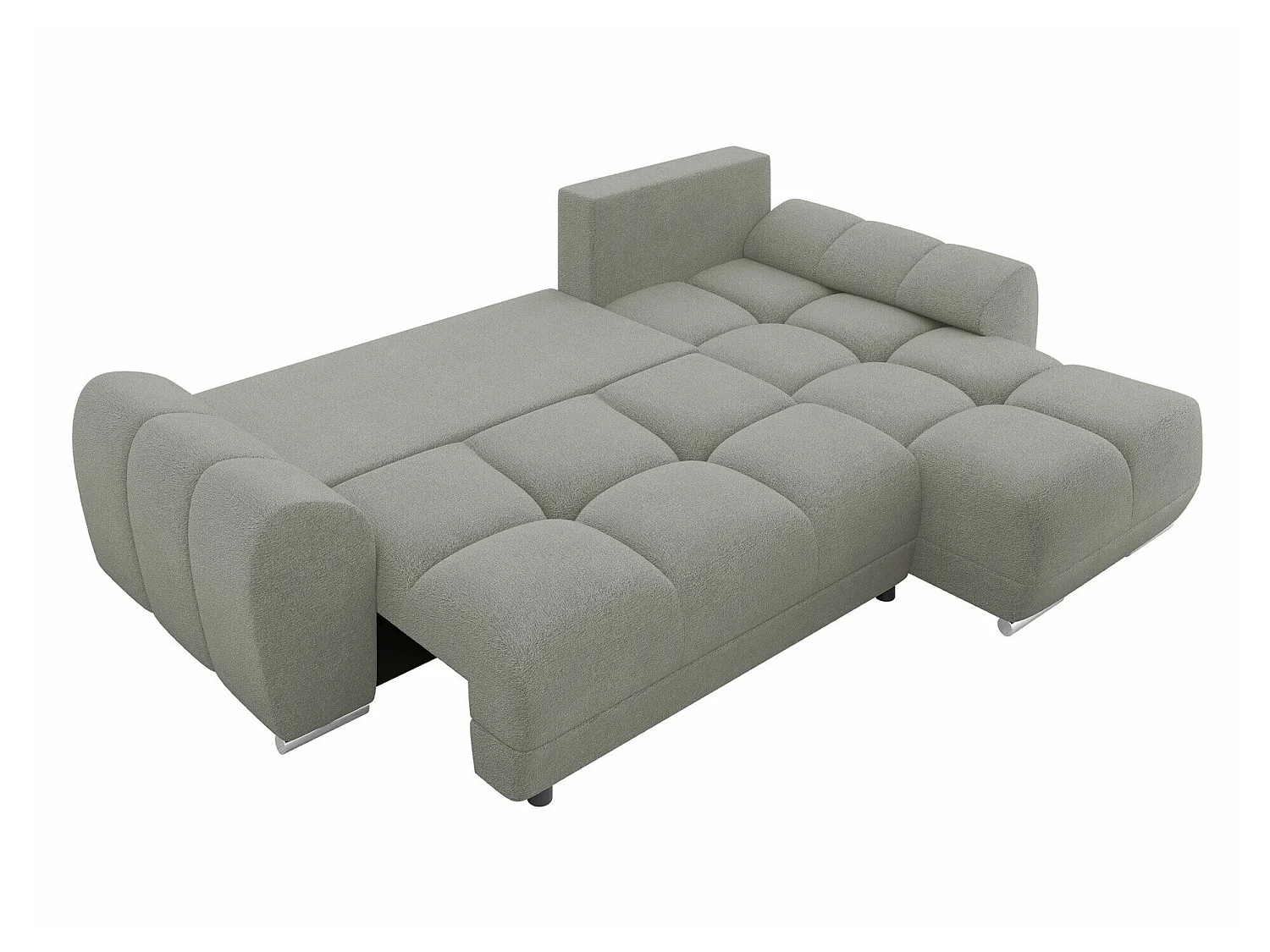Canapé d'angle convertible 3 places en tissu gris CAMDEN