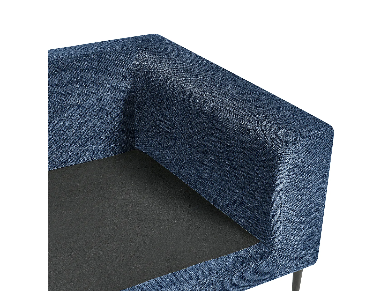 Canapé d'Angle Côté Droit 3 Places Rembourré en Tissu Bleu Flam