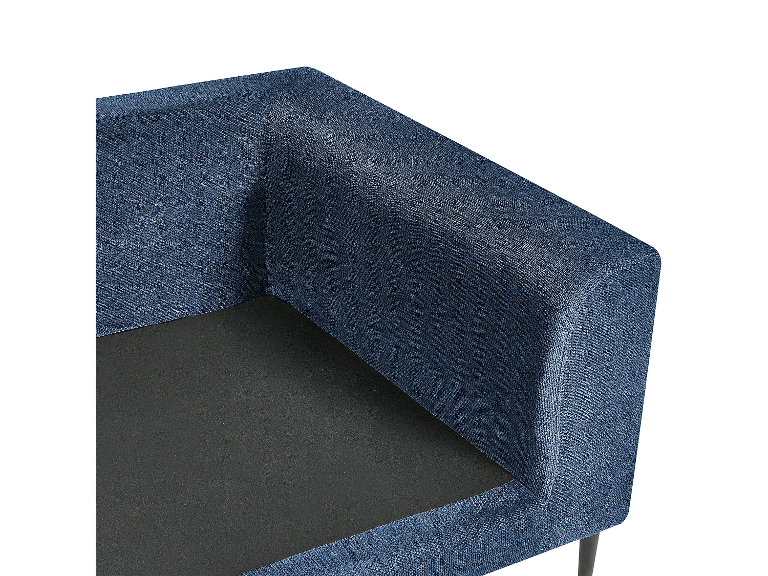 Canapé d'Angle Côté Droit 3 Places Rembourré en Tissu Bleu Flam