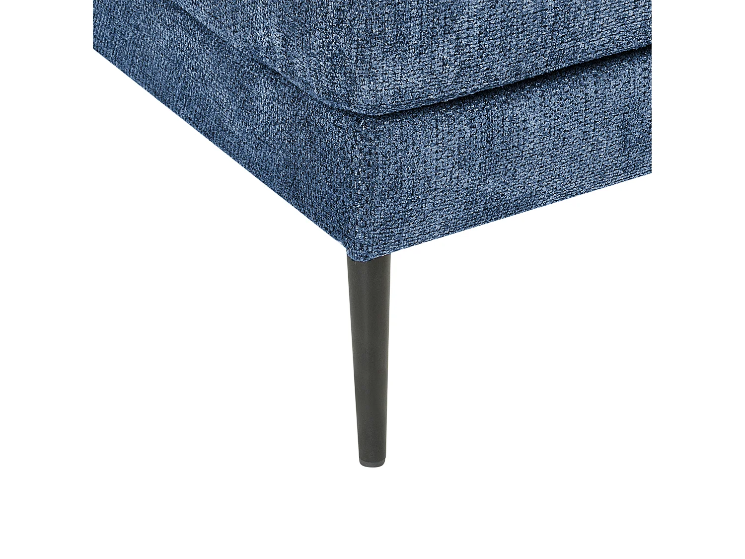 Canapé d'Angle Côté Droit 3 Places Rembourré en Tissu Bleu Flam
