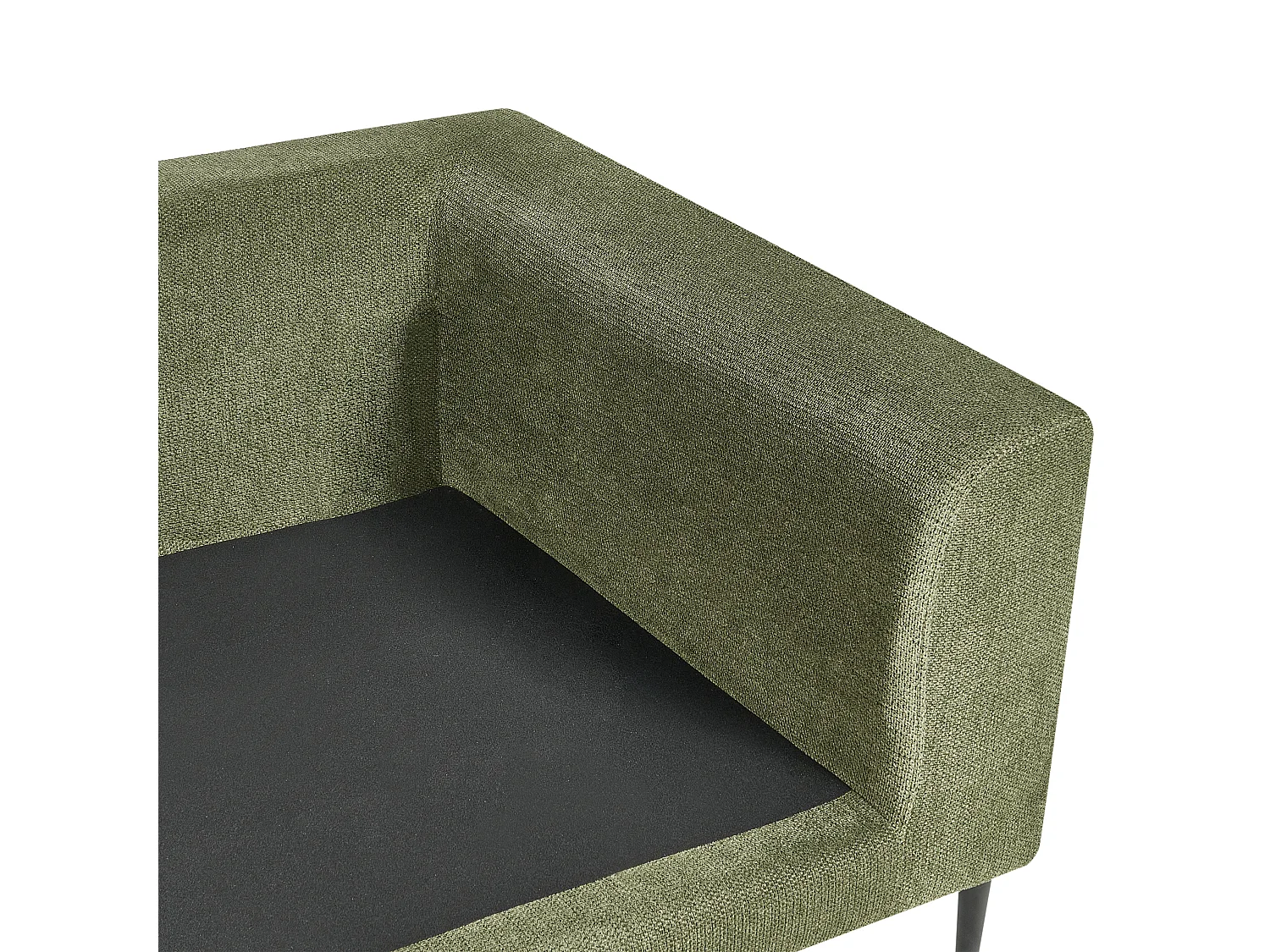 Canapé d'Angle Côté Droit 3 Places Rembourré en Tissu Vert Flam