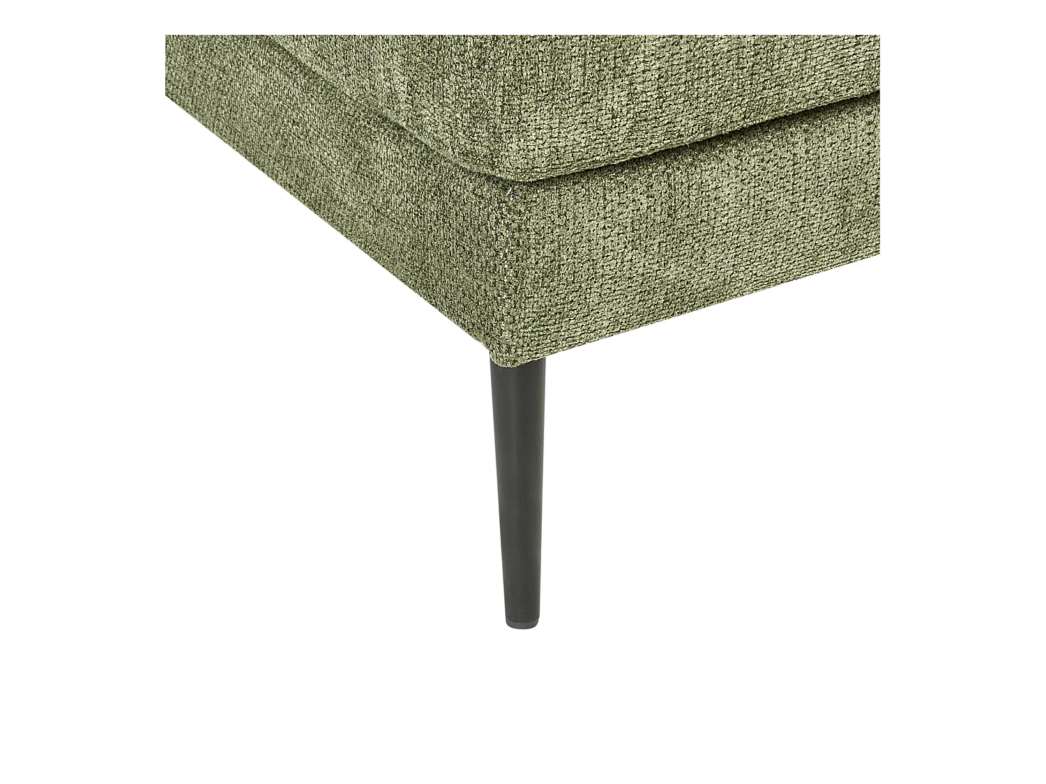 Canapé d'Angle Côté Droit 3 Places Rembourré en Tissu Vert Flam