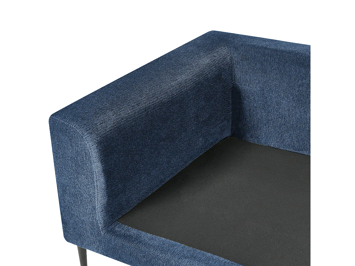 Canapé d'Angle Côté Gauche 3 Places Rembourré en Tissu Bleu Flam