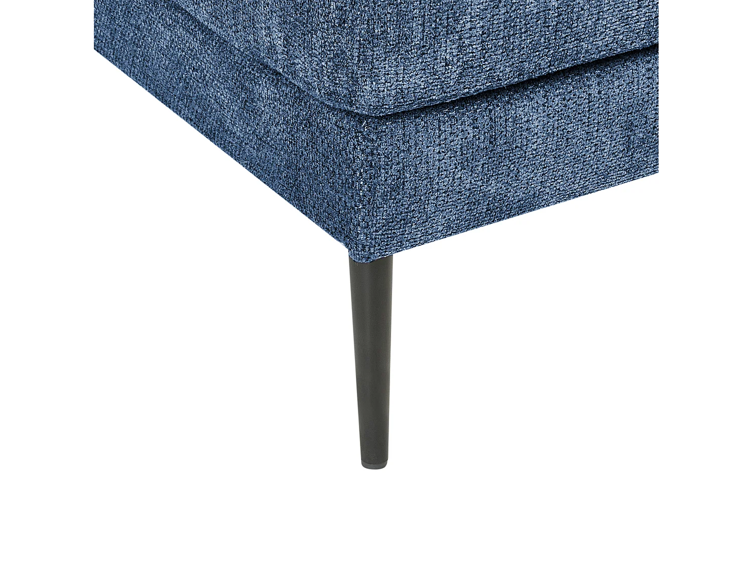 Canapé d'Angle Côté Gauche 3 Places Rembourré en Tissu Bleu Flam