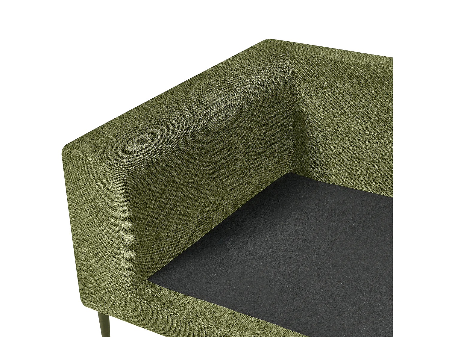 Canapé d'Angle Côté droite 3 Places Rembourré en Tissu Vert Flam