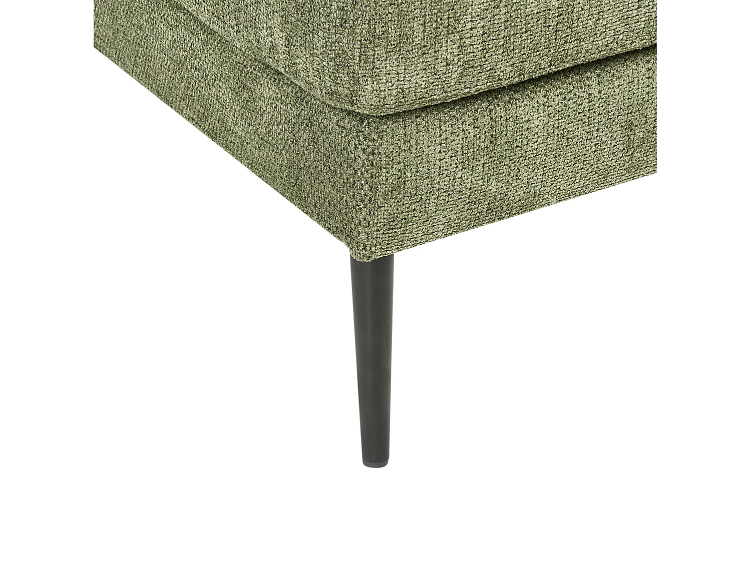 Canapé d'Angle Côté droite 3 Places Rembourré en Tissu Vert Flam