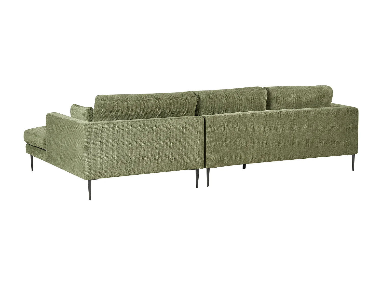 Canapé d'angle FLAM Tissu Vert 3 places Côté gauche