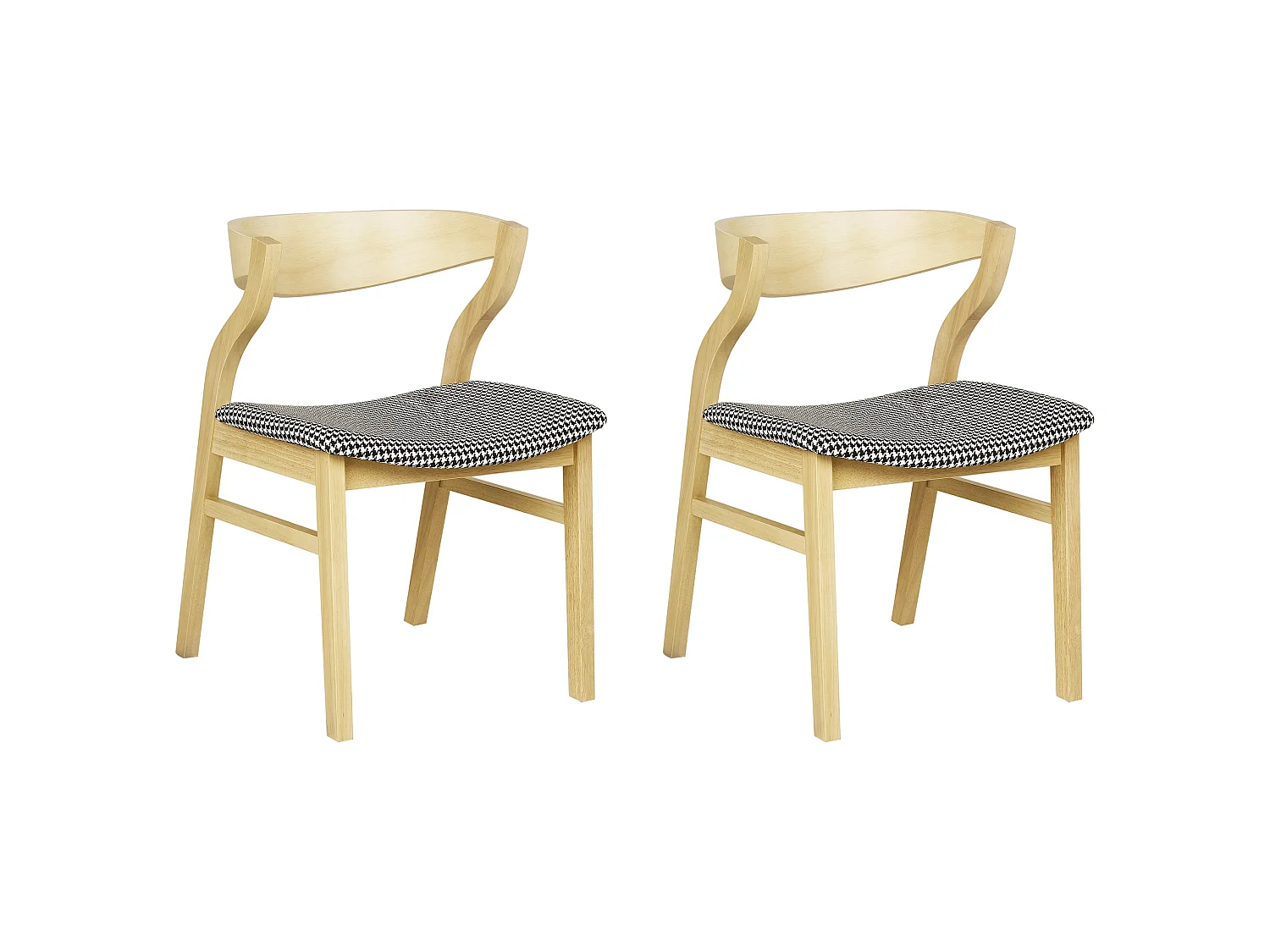 Lot de 2 chaises de salle à manger MAROA Bois Noir/blanc