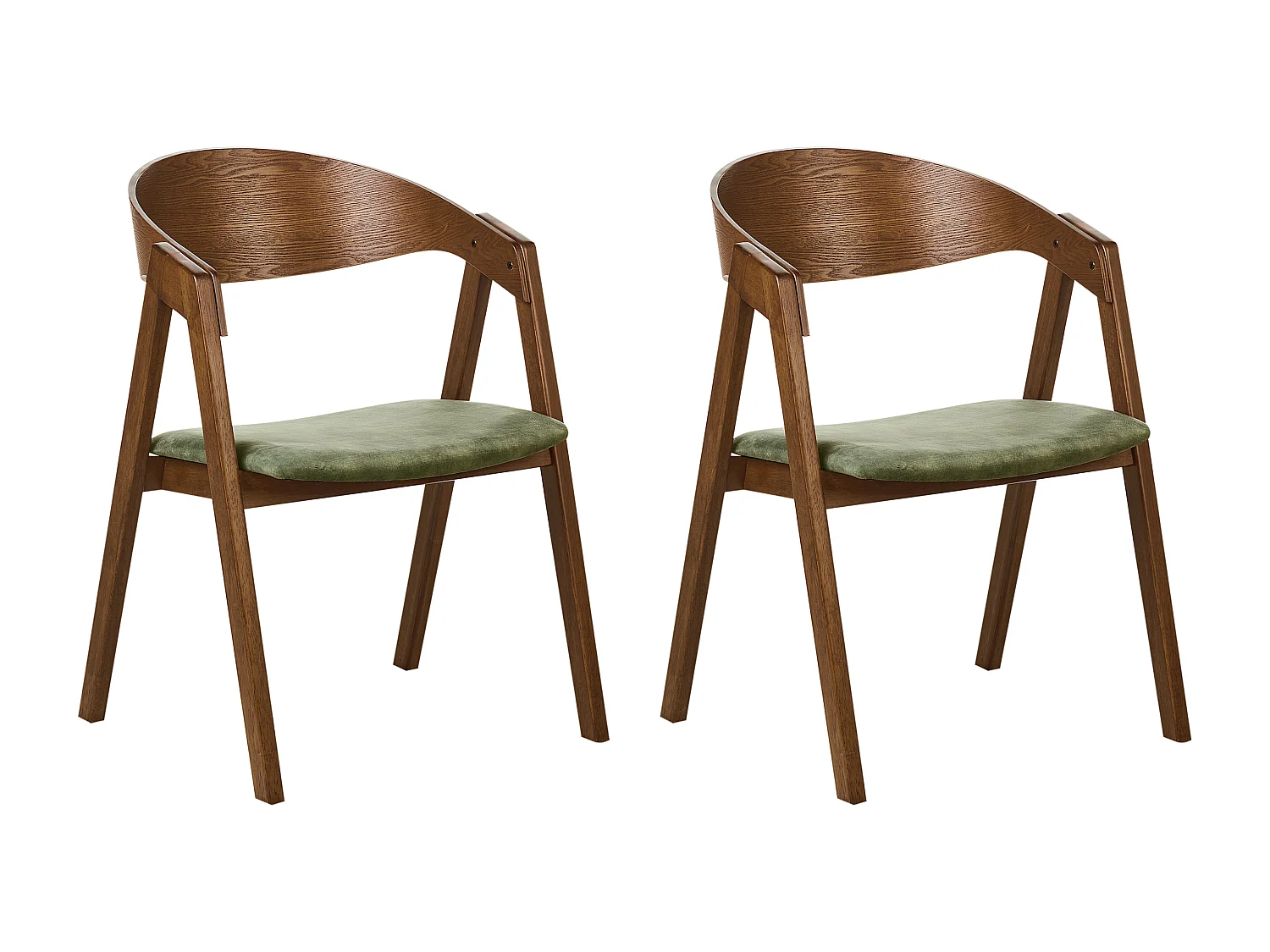 Lot de 2 chaises de salle à manger YUBA Bois Vert foncé
