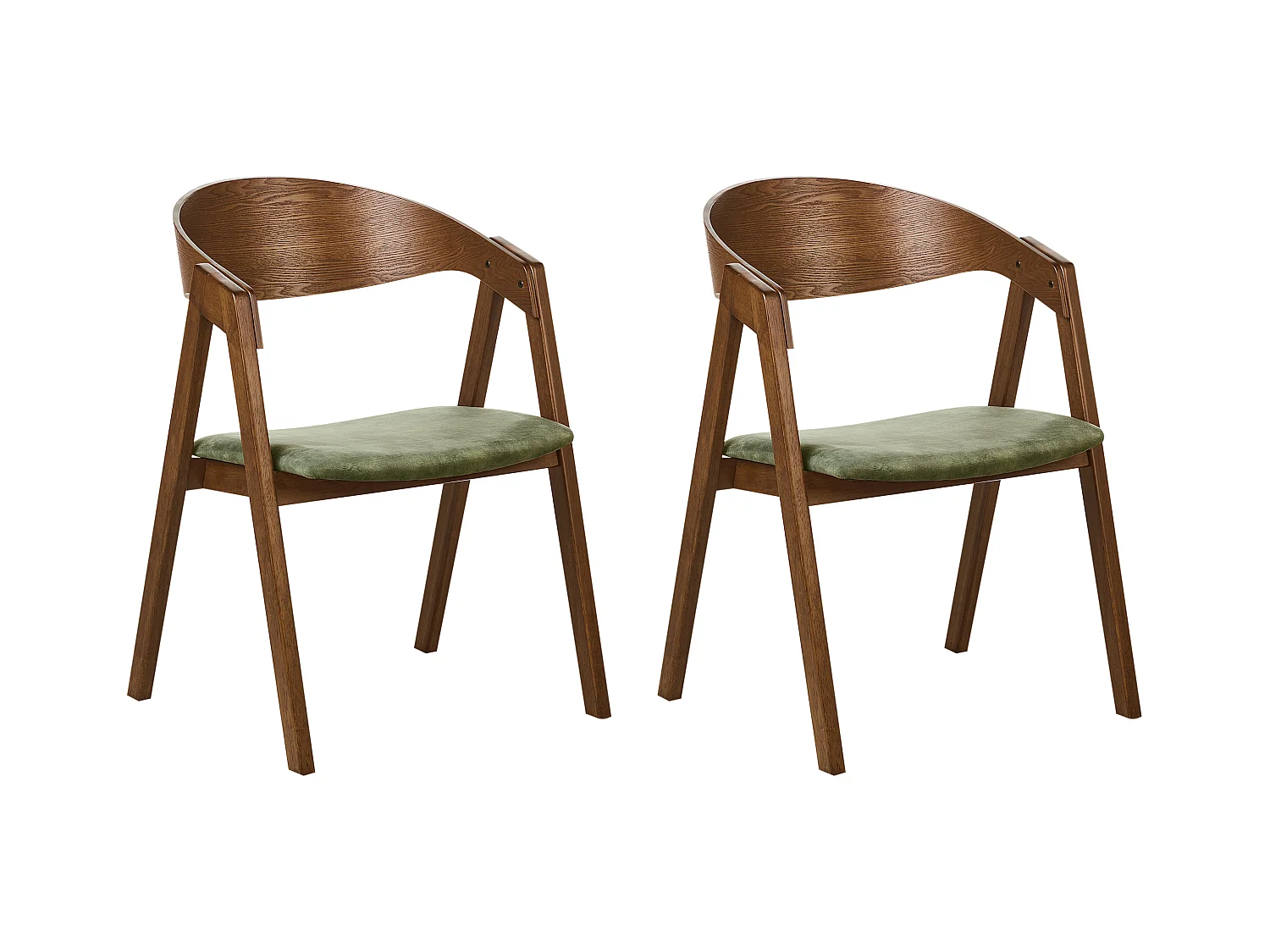 Lot de 2 chaises de salle à manger YUBA Bois Vert foncé