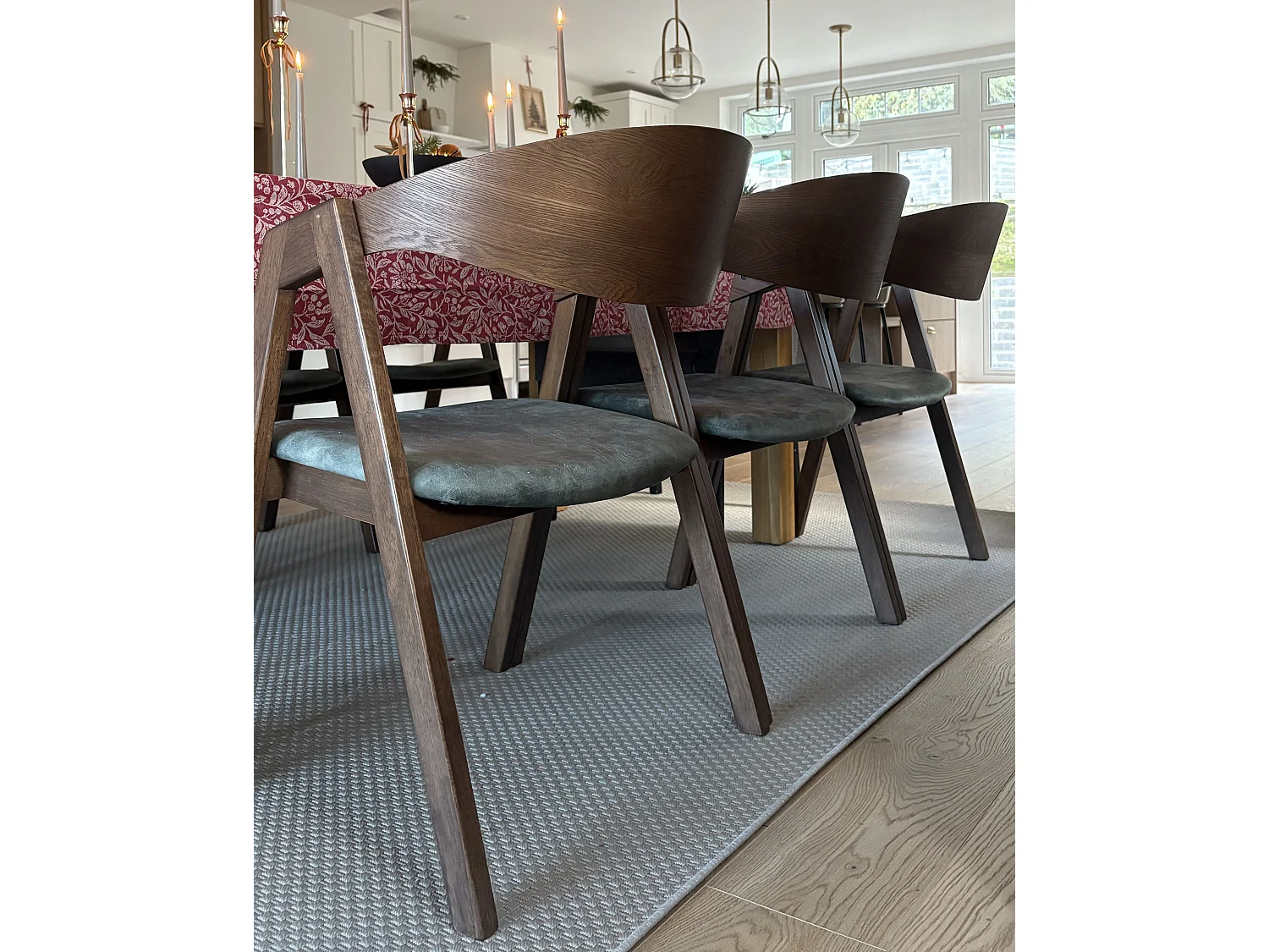 Lot de 2 chaises de salle à manger YUBA Bois Vert foncé