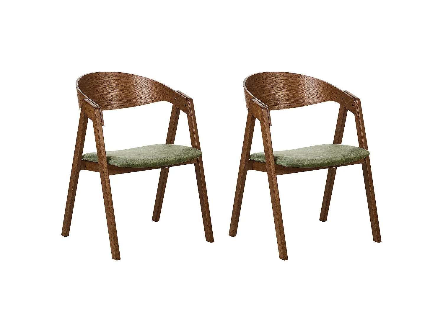 Lot de 2 chaises de salle à manger YUBA Bois Vert foncé