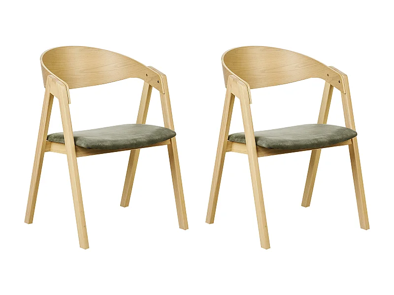 Lot de 2 chaises de salle à manger YUBA Bois Vert foncé