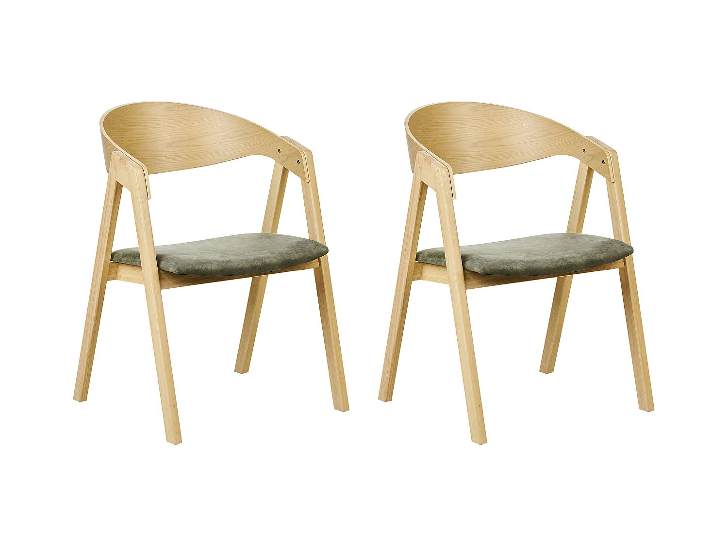 Lot de 2 chaises de salle à manger YUBA Bois Vert foncé