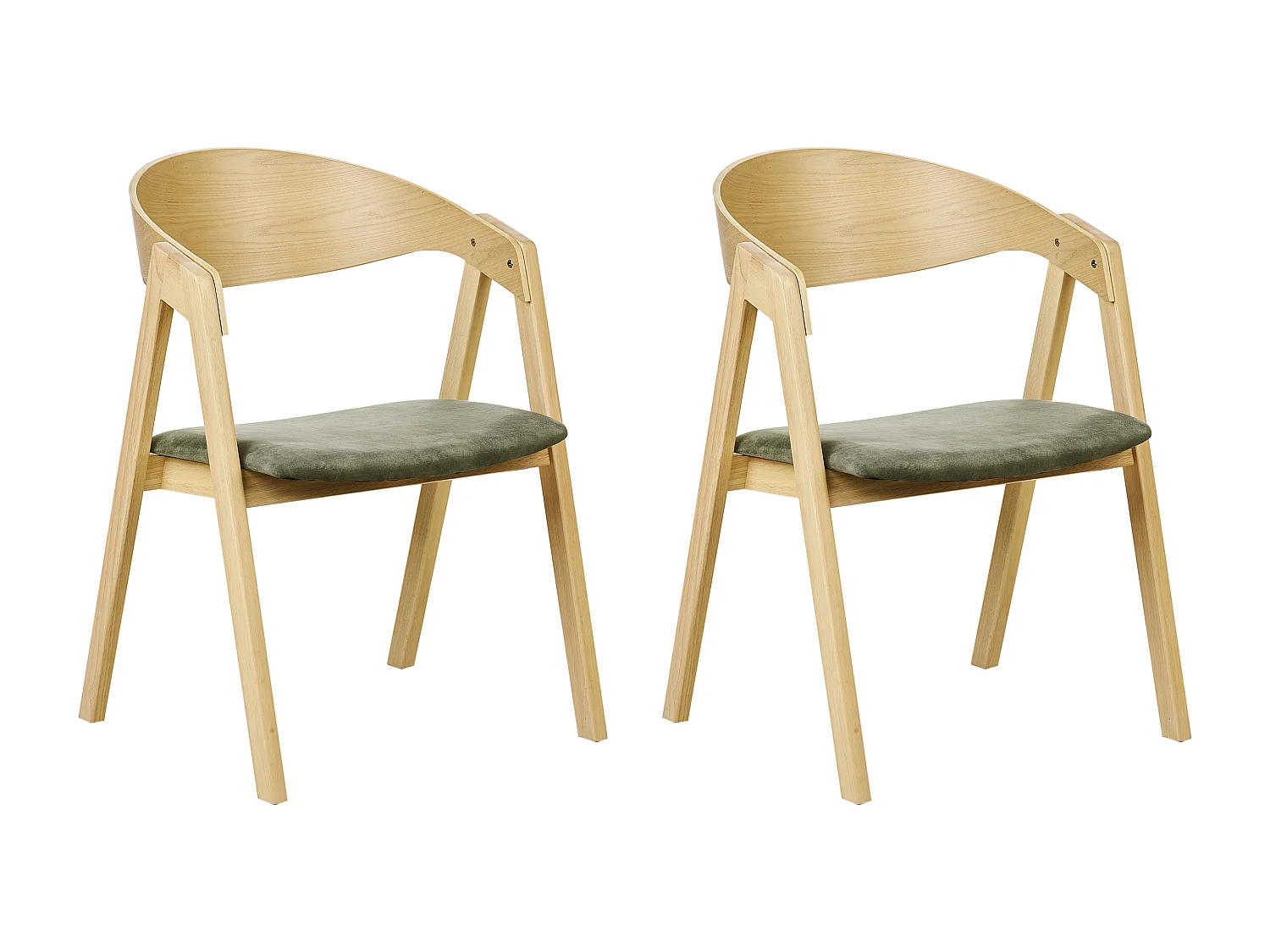 Lot de 2 chaises de salle à manger YUBA Bois Vert foncé