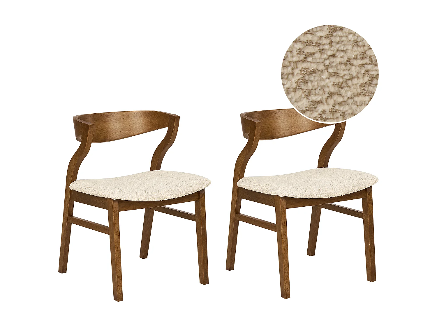 Lot de 2 chaises de salle à manger MAROA Bois Beige clair
