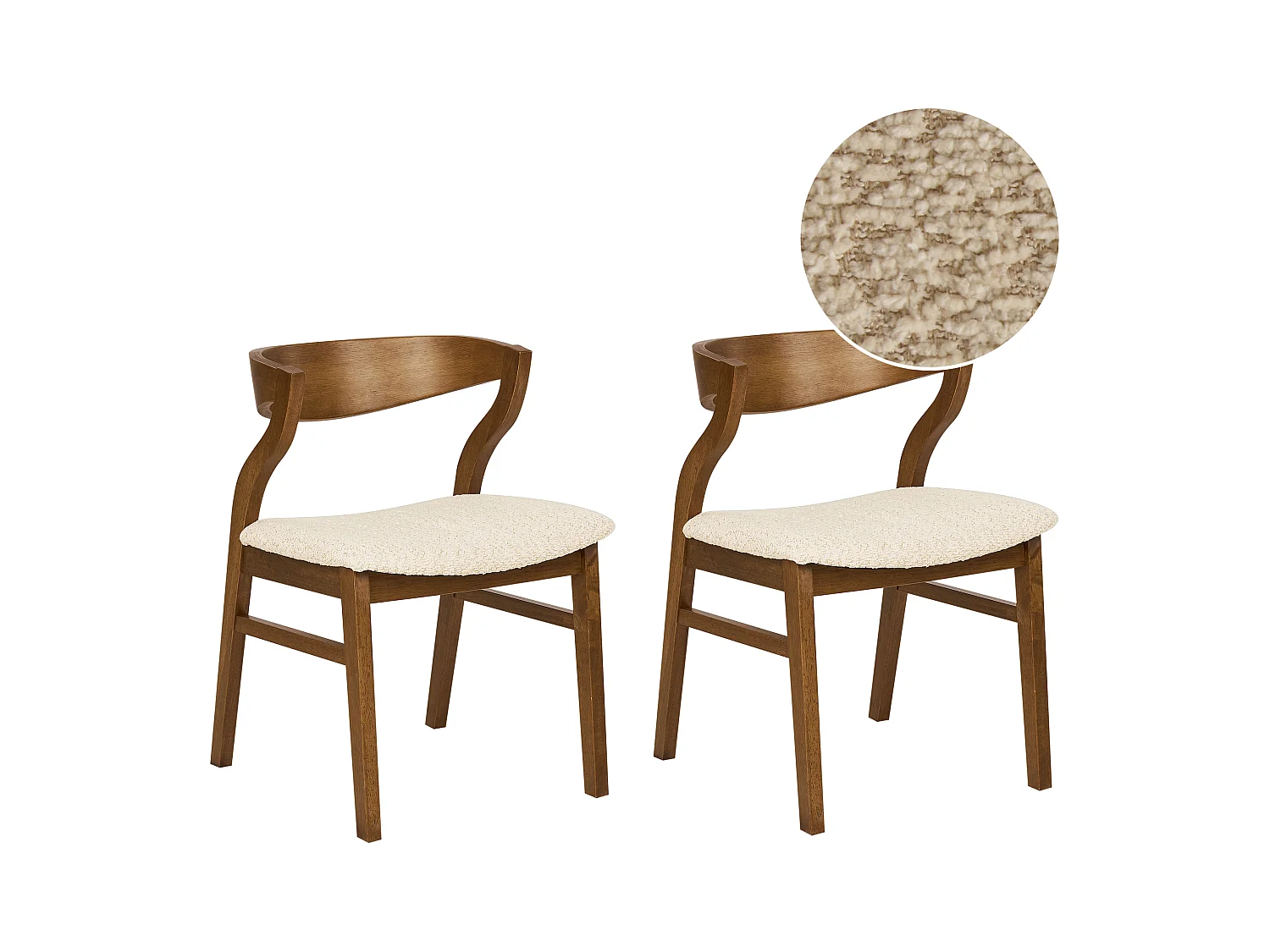 Lot de 2 chaises de salle à manger MAROA Bois Beige clair