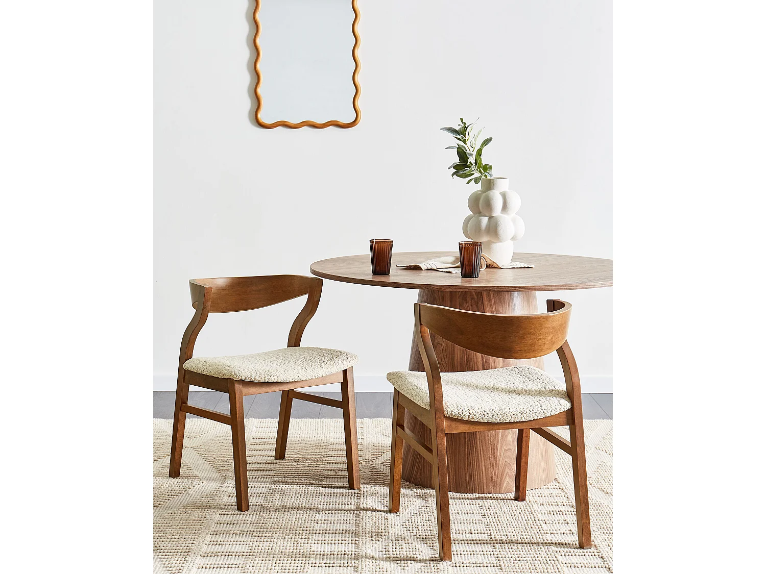 Lot de 2 chaises de salle à manger MAROA Bois Beige clair