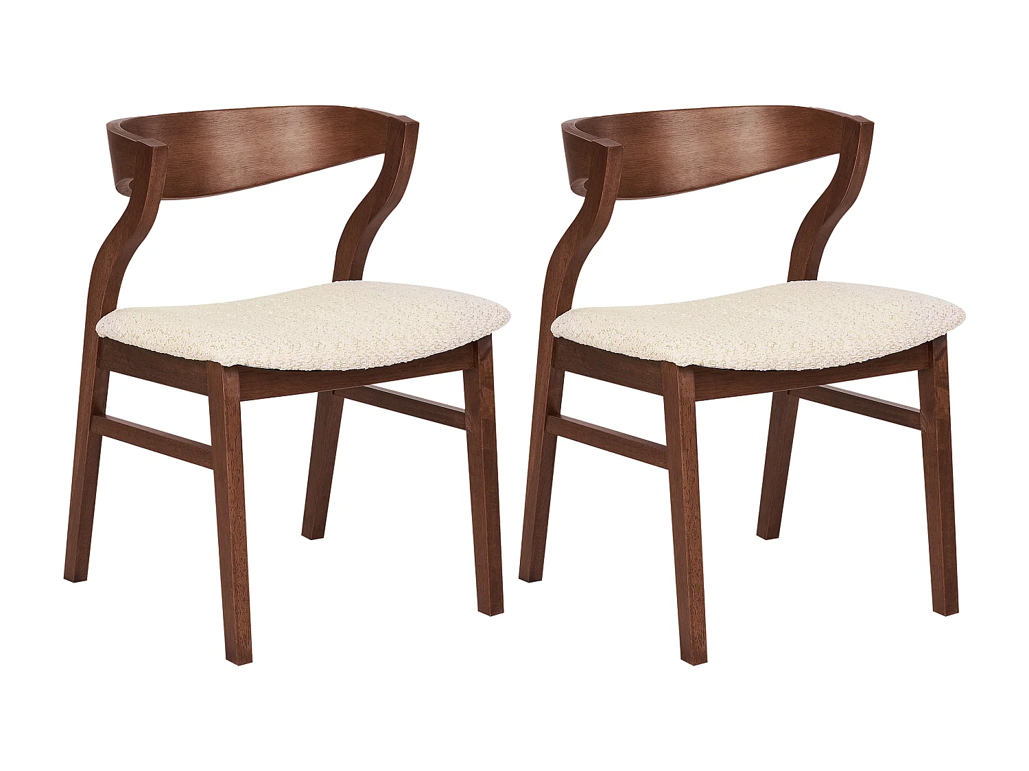 Esszimmerstuhl 2er Set MAROA Holz Hellbeige