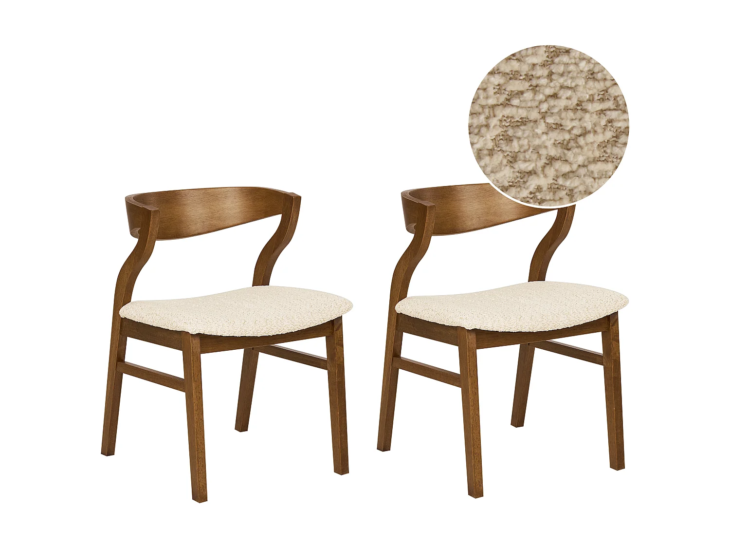 Lot de 2 chaises de salle à manger MAROA Bois Beige clair