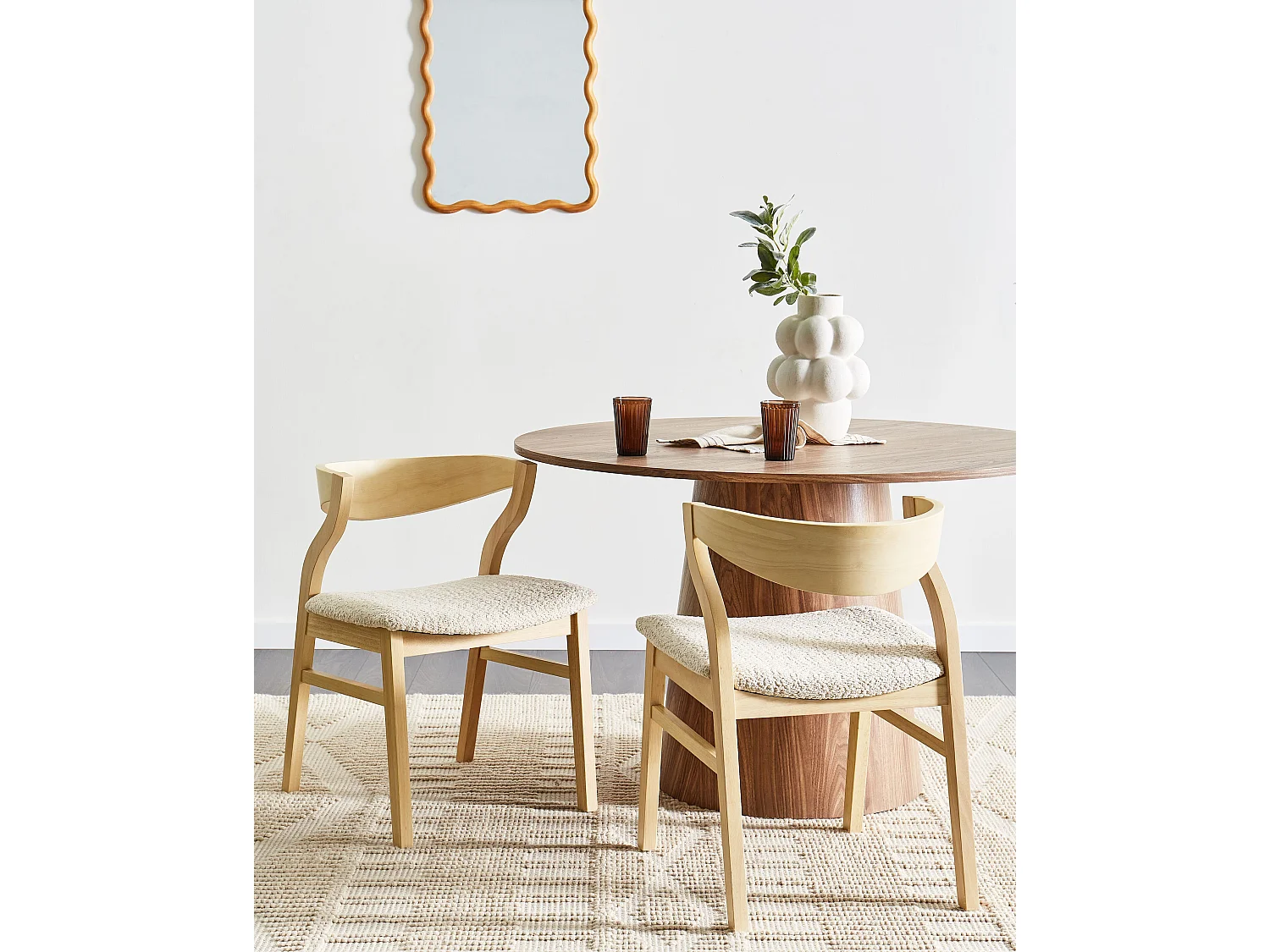 Lot de 2 chaises de salle à manger MAROA Bois Beige clair