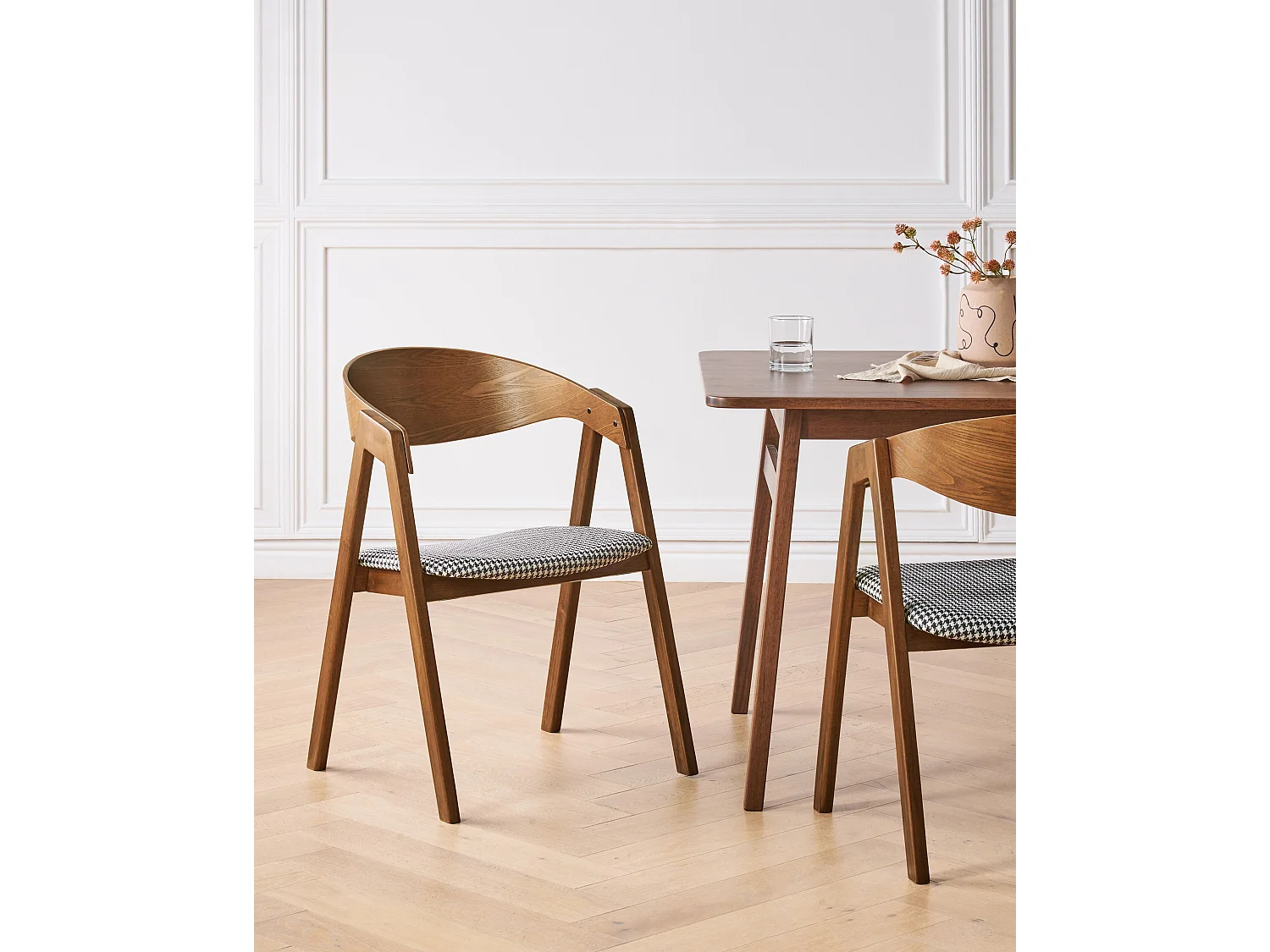 Lot de 2 chaises de salle à manger YUBA Bois Noir/blanc