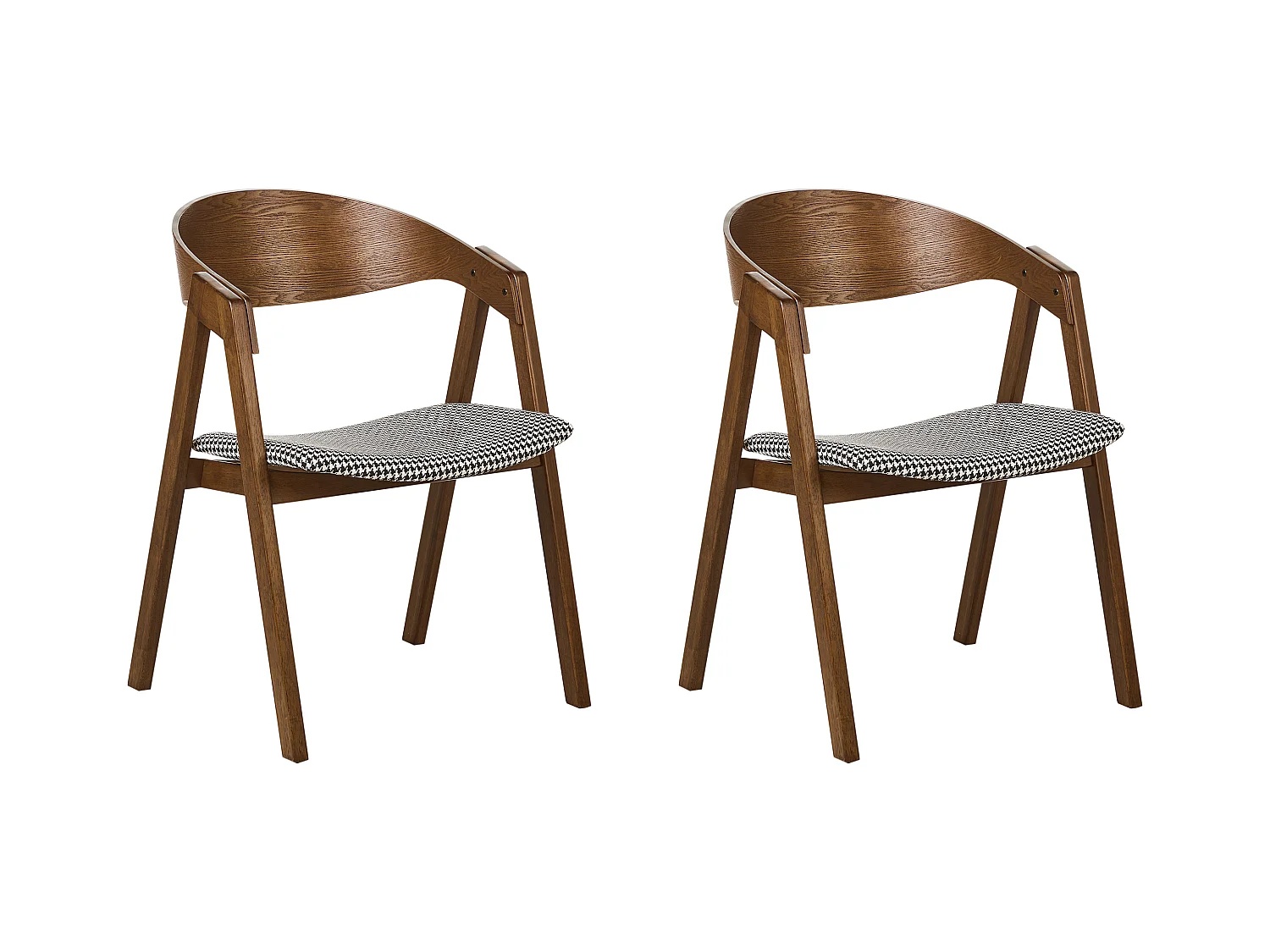 Lot de 2 chaises de salle à manger YUBA Bois Noir/blanc