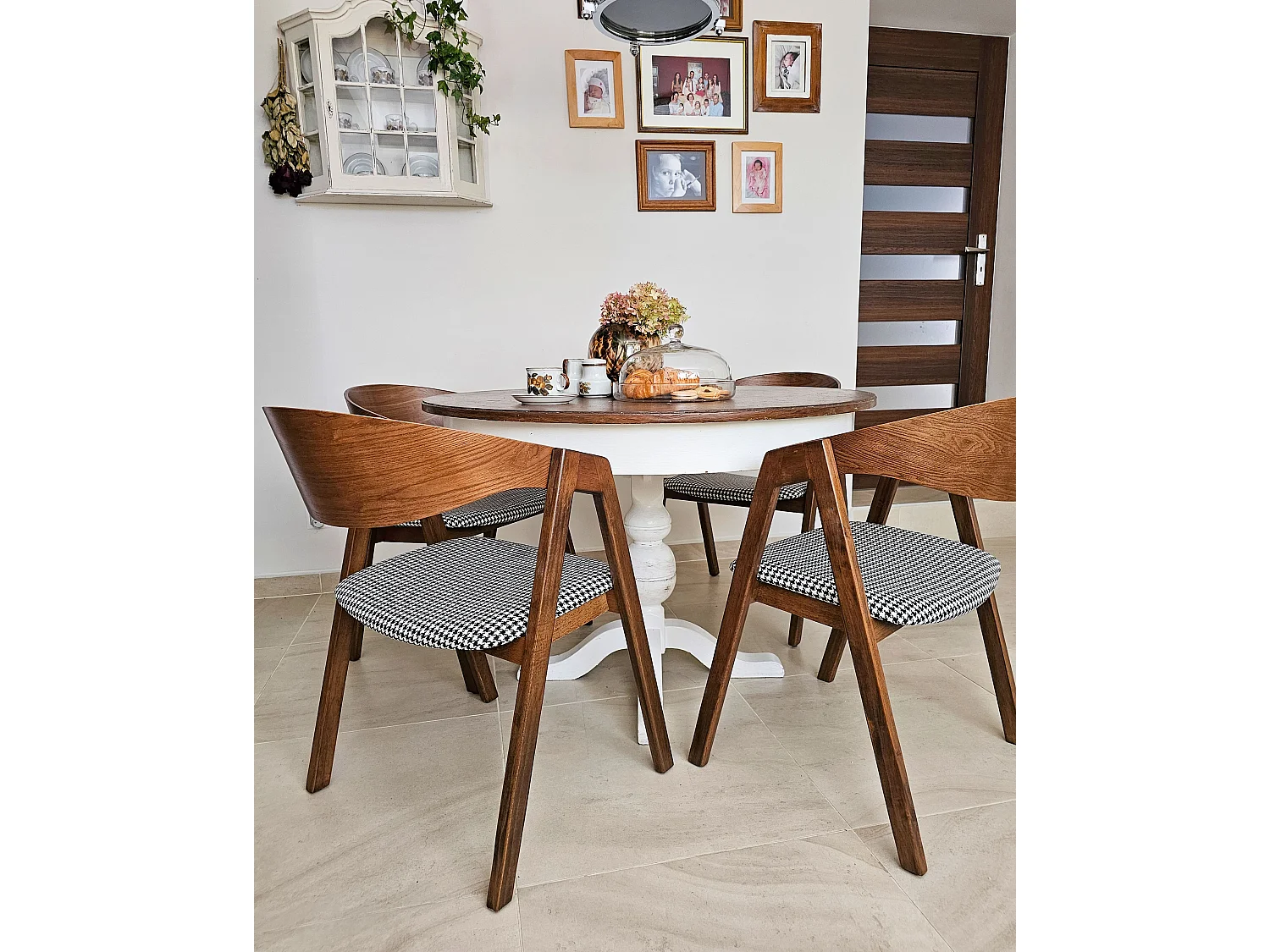 Lot de 2 chaises de salle à manger YUBA Bois Noir/blanc