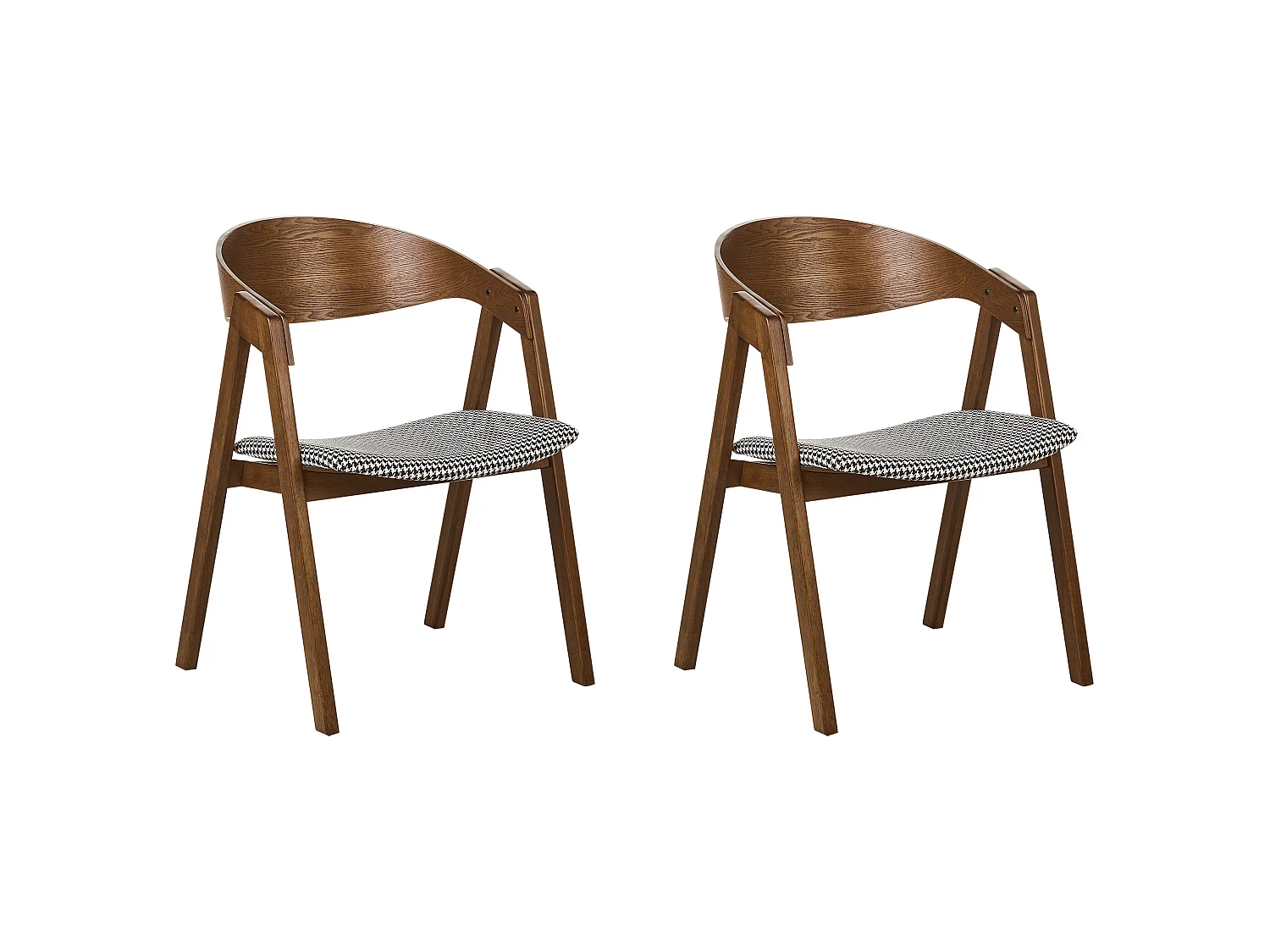 Lot de 2 chaises de salle à manger YUBA Bois Noir/blanc